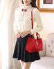 PU leather shoulder bag with twist lock and detachable inner bag (more colours)