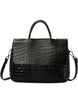 Genuine leather shoulder bag with clamshell opening and crocodile prints (more colours)