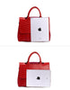 Genuine leather shoulder bag with clamshell opening and crocodile prints (more colours)