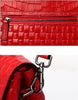 Genuine leather shoulder bag with clamshell opening and crocodile prints (more colours)