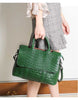 Genuine leather shoulder bag with clamshell opening and crocodile prints (more colours)