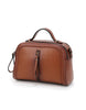 Genuine leather shoulder bag with front pull zip detail (more colours)