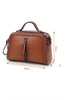 Genuine leather shoulder bag with front pull zip detail (more colours)