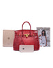 Genuine leather crocodile prints tote bag with lock and clochette - SMALL (more colours)