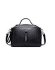 Genuine leather shoulder bag with front pull zip detail (more colours)