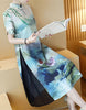 Printed short sleeve cheongsam with flared sides (more colours)